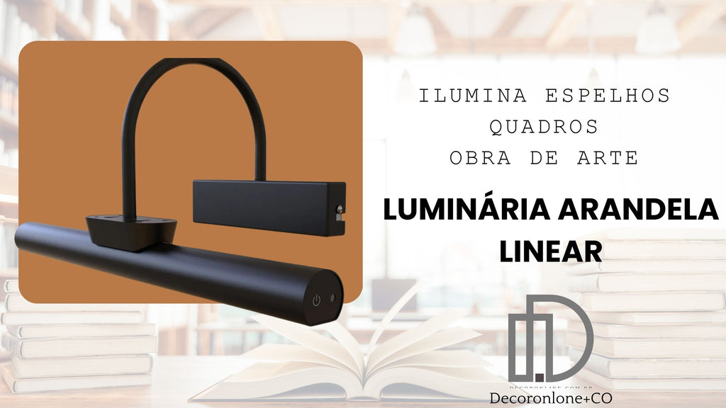 Arandela de Parede LED Linear Rotativa 40cm - Iluminação Moderna para Quadros e Espelhos