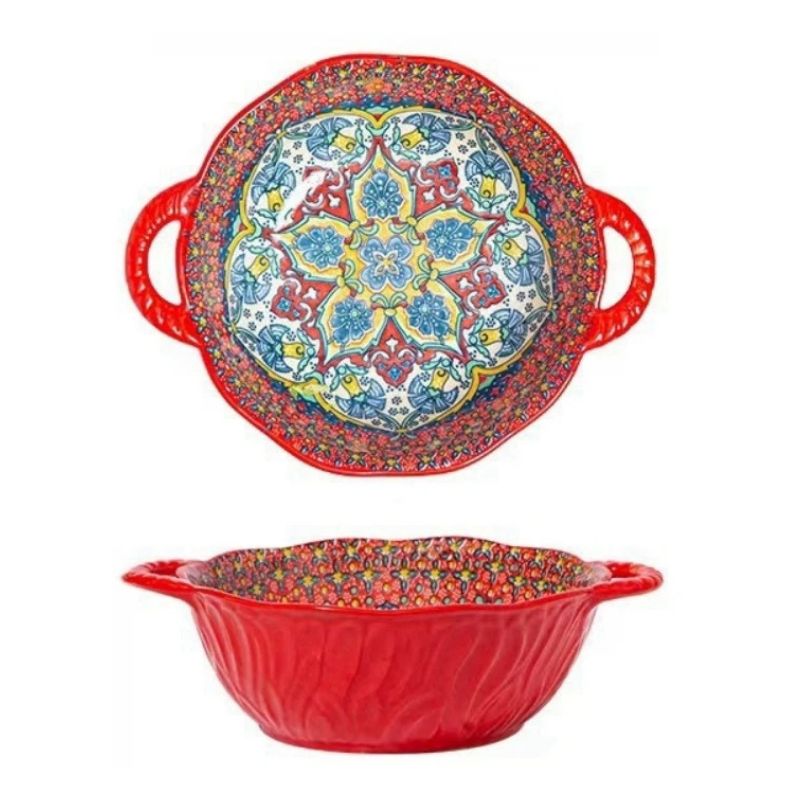1L Hand Painted Ceramic Bowl: Elegance and Handcrafted Quality