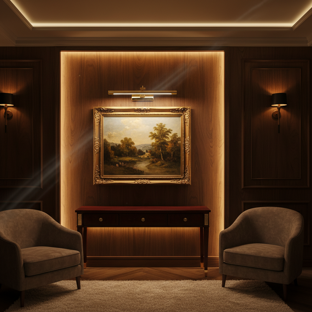 Arandela de Parede LED Linear Rotativa 40cm - Iluminação Moderna para Quadros e Espelhos