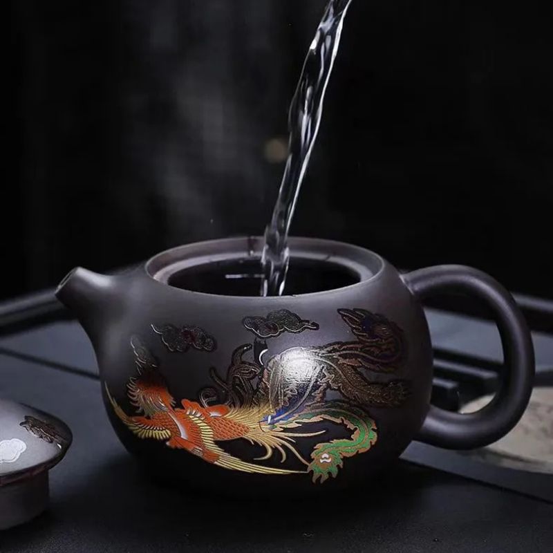 Bule Que Muda De Cor Bule Mágico de Argila Roxa