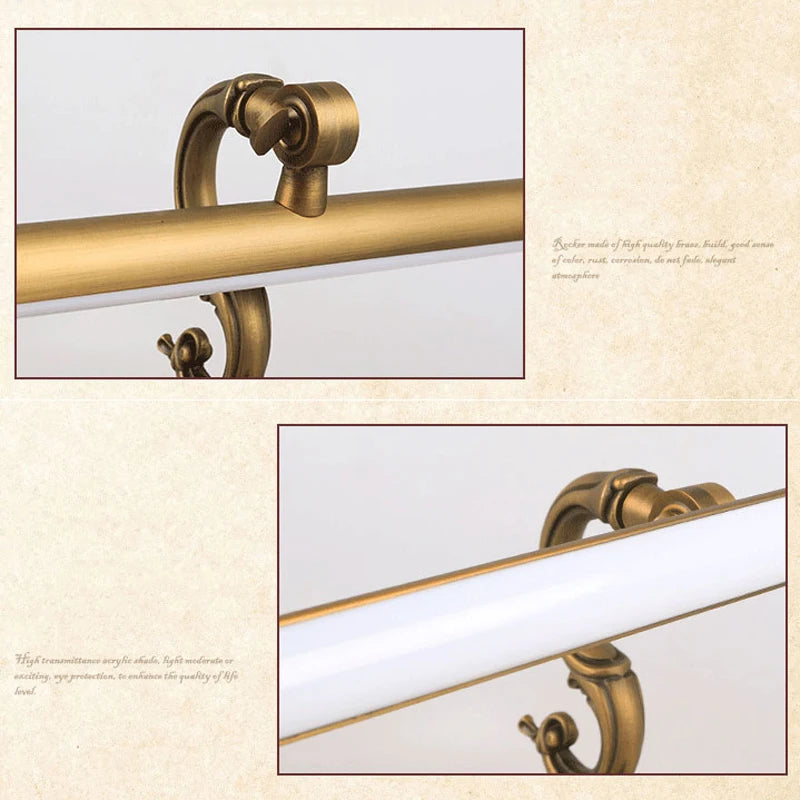 Arandela Linear Vintage Led 8W 45CM Luminária de Parede Bronze Art Decor