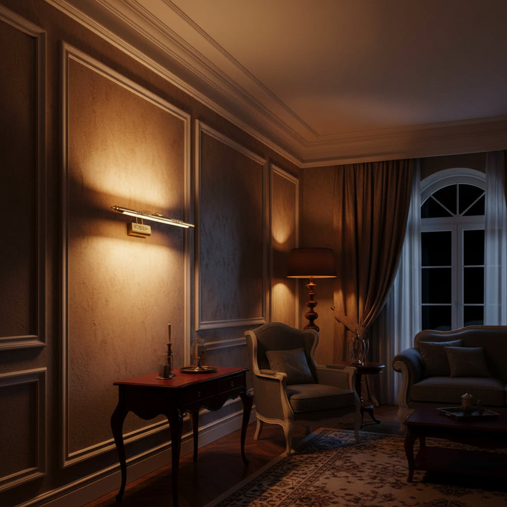 Arandela Linear Vintage Led 8W 50CM Luminária de Parede Bronze Art Decor