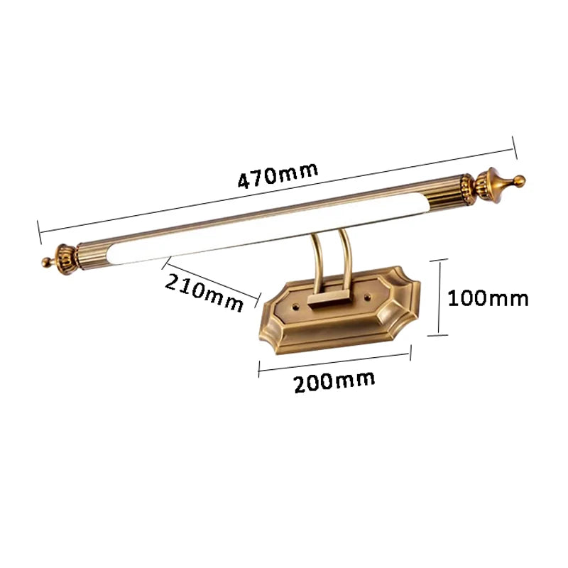 Arandela Linear Vintage Led 8w 470mm Luminária de Parede Bronze Art Decor