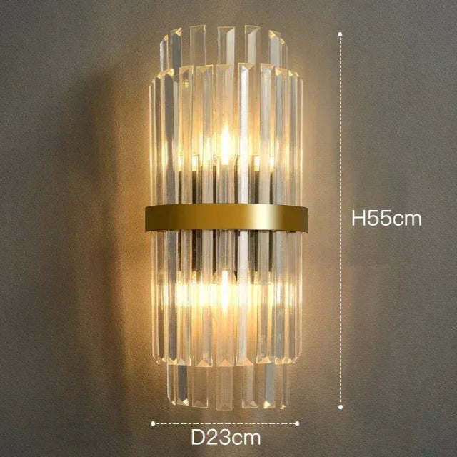 Arandela de Cristal Golden – Iluminação Sofisticada Art Deco
