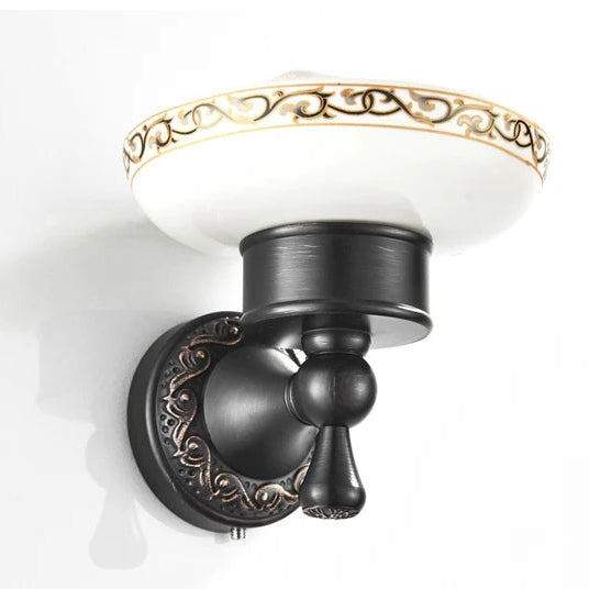Saboneteira de Parede Vintage Bronze e Preto