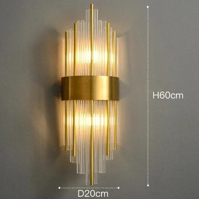 Arandela de Cristal Golden – Iluminação Sofisticada Art Deco