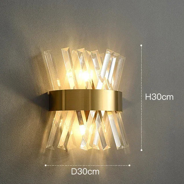 Arandela de Cristal Golden – Iluminação Sofisticada Art Deco