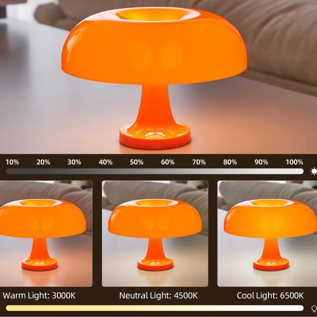 Abajur Classic Cogumelo Bauhaus Luminaria de Mesa