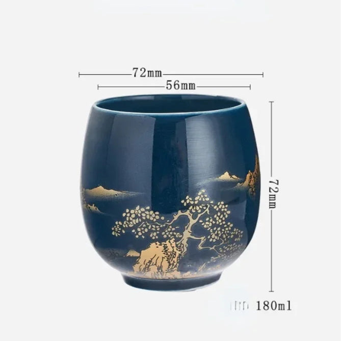 Copo  Blue Argila Premium Xicara de Chá 180ml