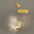 Pendente Safira Dourado Lustre Cristal