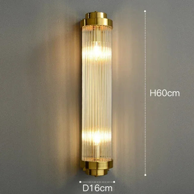 Arandela de Cristal Golden – Iluminação Sofisticada Art Deco