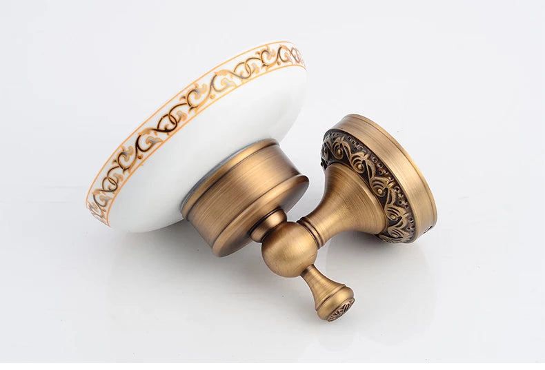 Saboneteira de Parede Vintage Bronze e Preto