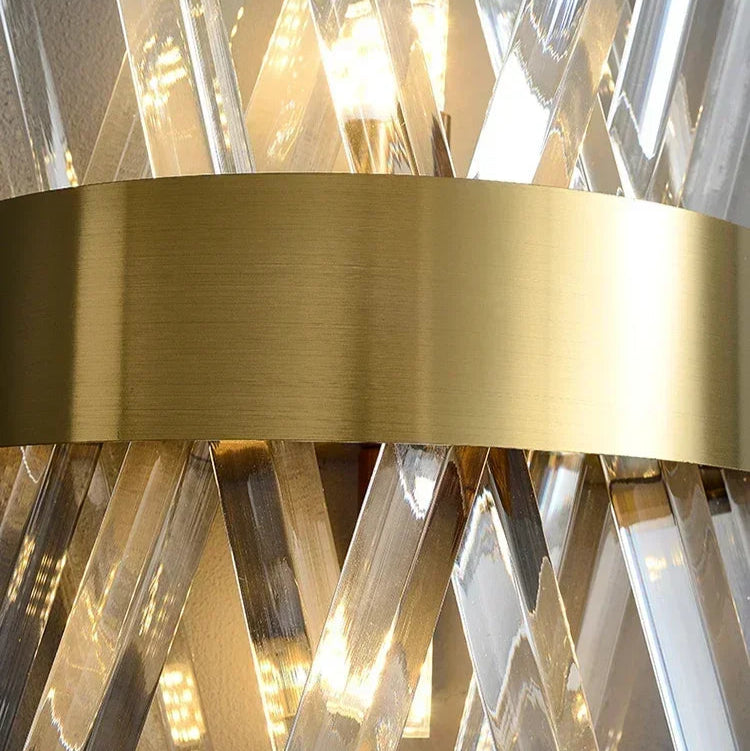 Arandela de Cristal Golden – Iluminação Sofisticada Art Deco