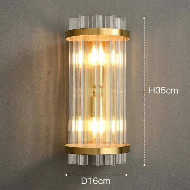 Arandela de Cristal Golden – Iluminação Sofisticada Art Deco