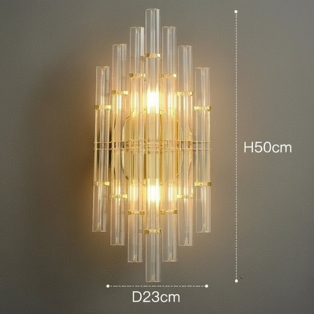 Arandela de Cristal Golden – Iluminação Sofisticada Art Deco