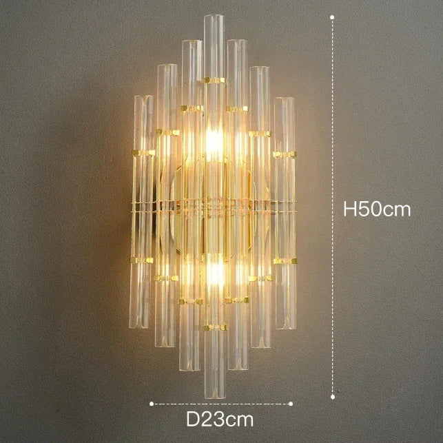 Arandela de Cristal Golden – Iluminação Sofisticada Art Deco