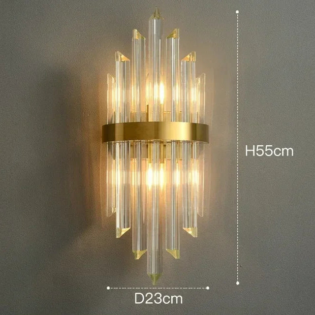 Arandela de Cristal Golden – Iluminação Sofisticada Art Deco