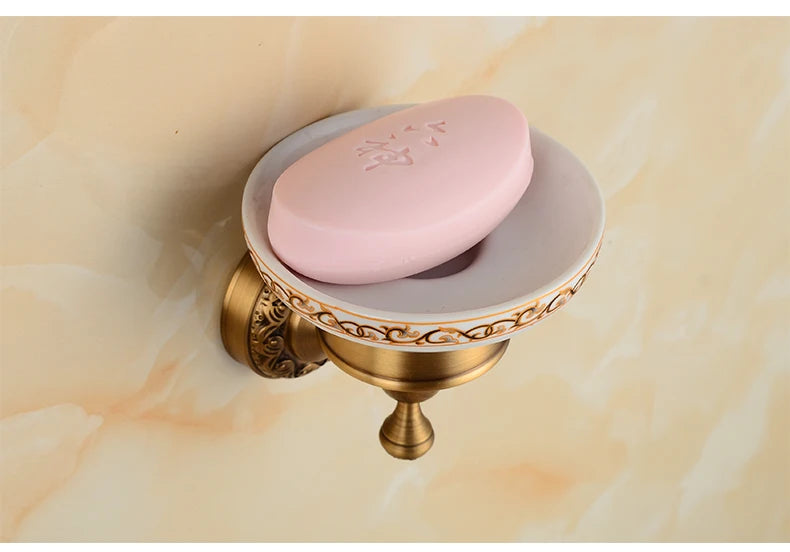 Saboneteira de Parede Vintage Bronze e Preto