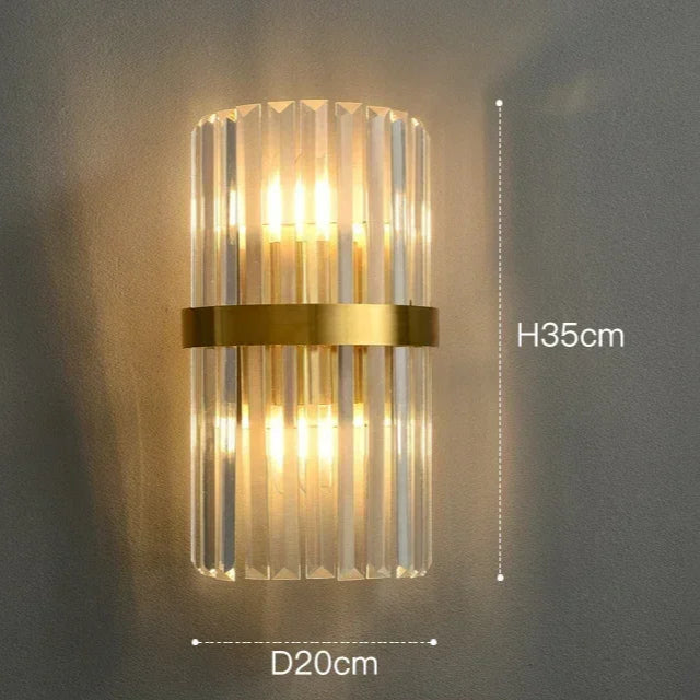 Arandela de Cristal Golden – Iluminação Sofisticada Art Deco