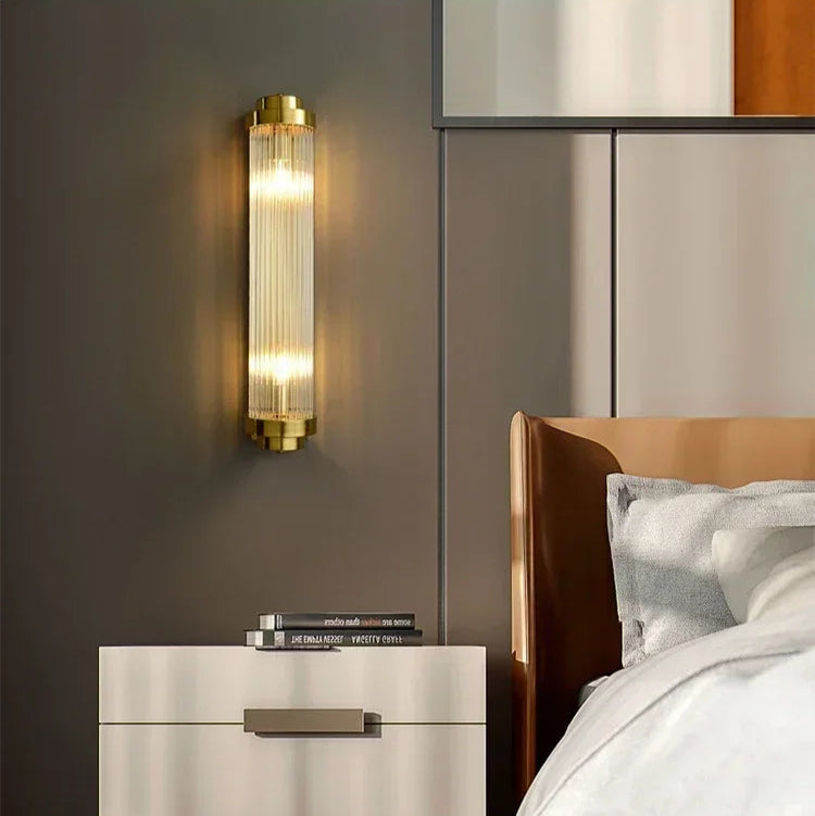 Arandela de Cristal Golden – Iluminação Sofisticada Art Deco