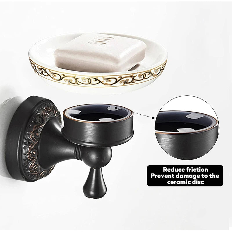 Saboneteira de Parede Vintage Bronze e Preto