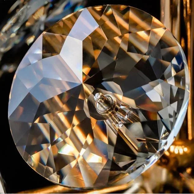 Pendente Safira Dourado Lustre Cristal