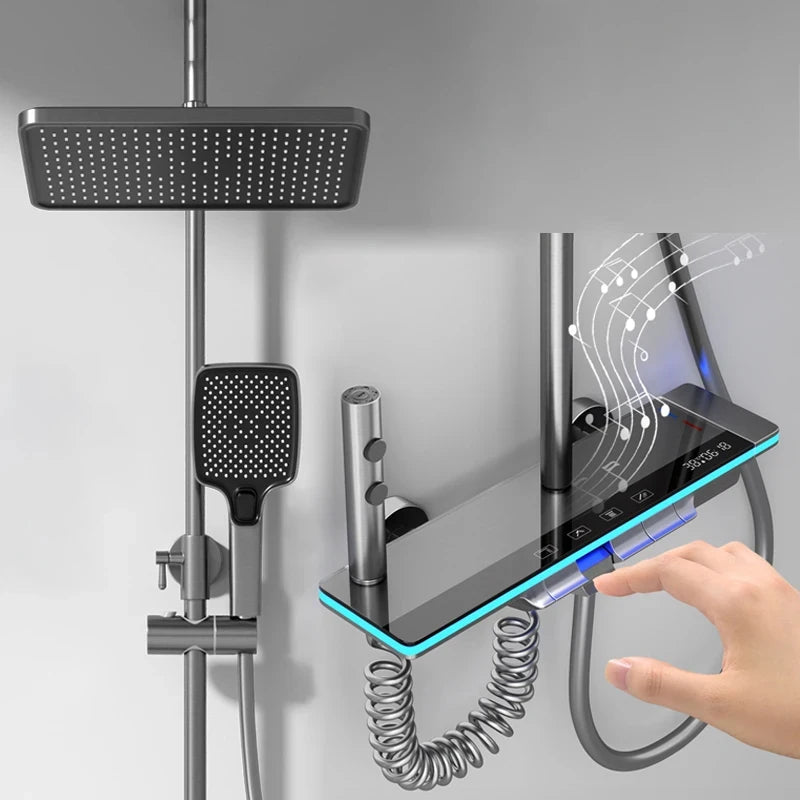 Chuveiro De Barra Parede Para Banheiro, Misturador Painel  Digital LED