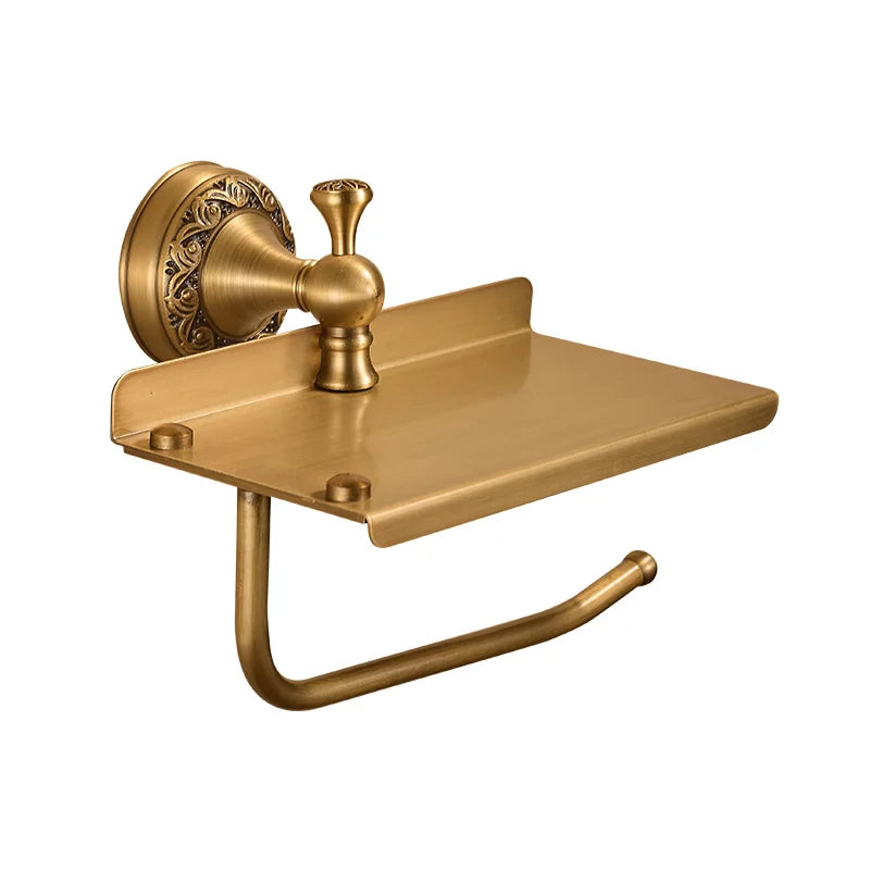 Porta Papel higiênico de Parede Vintage Bronze Retrô