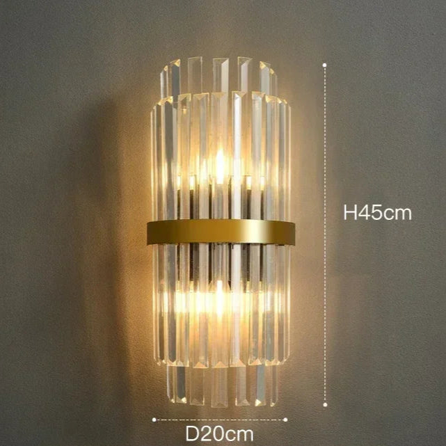 Arandela de Cristal Golden – Iluminação Sofisticada Art Deco