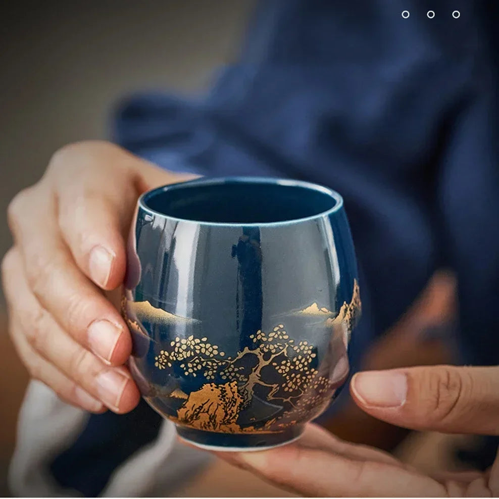 Copo  Blue Argila Premium Xicara de Chá 180ml