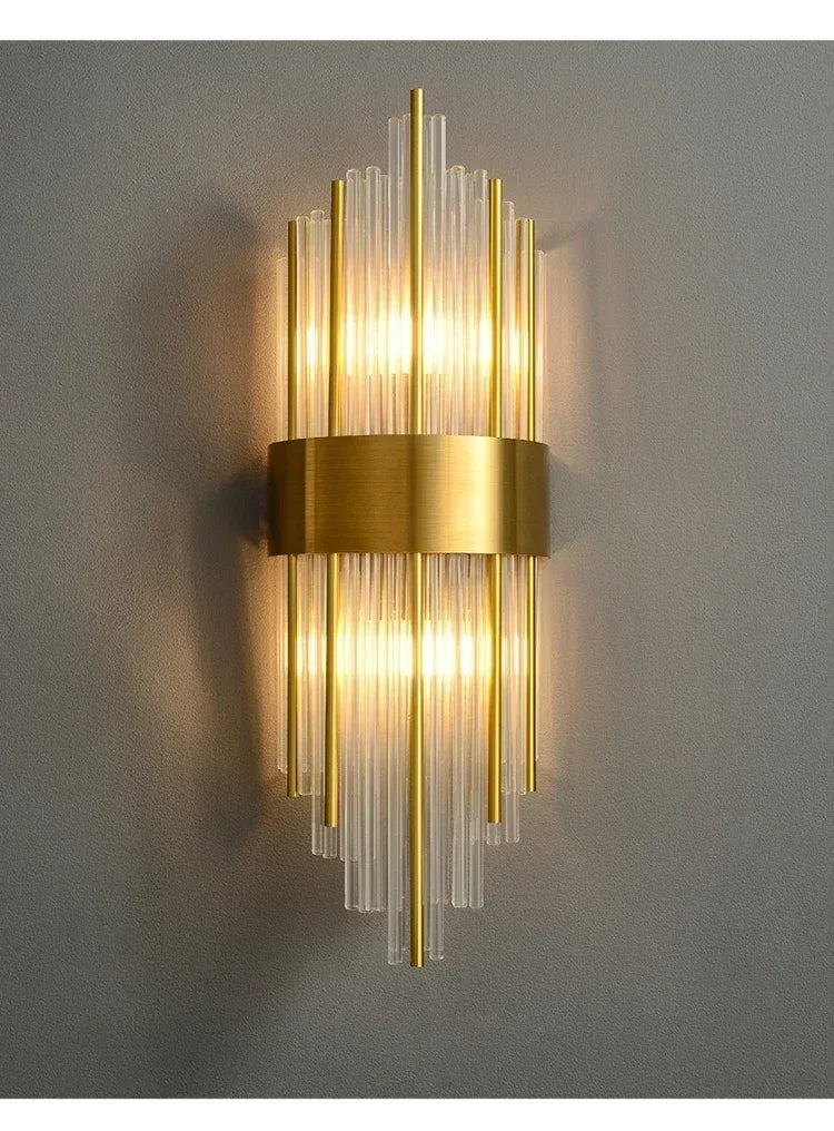 Arandela de Cristal Golden – Iluminação Sofisticada Art Deco
