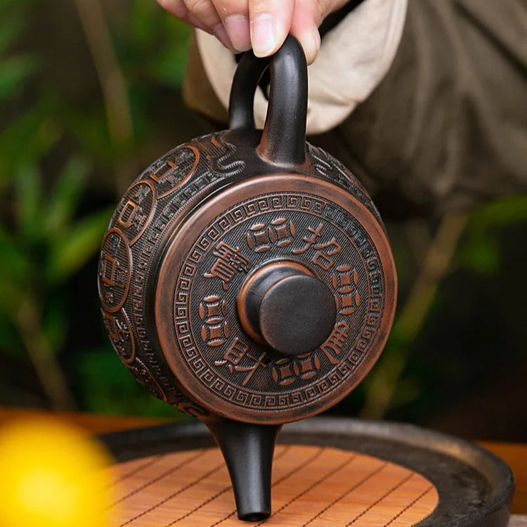 Bule Giratório Jianshui Hanwa Keti – Arte e Tradição em Cerâmica Roxa