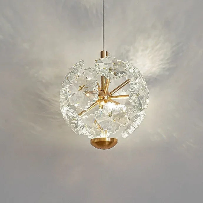 Pendente Safira Dourado Lustre Cristal