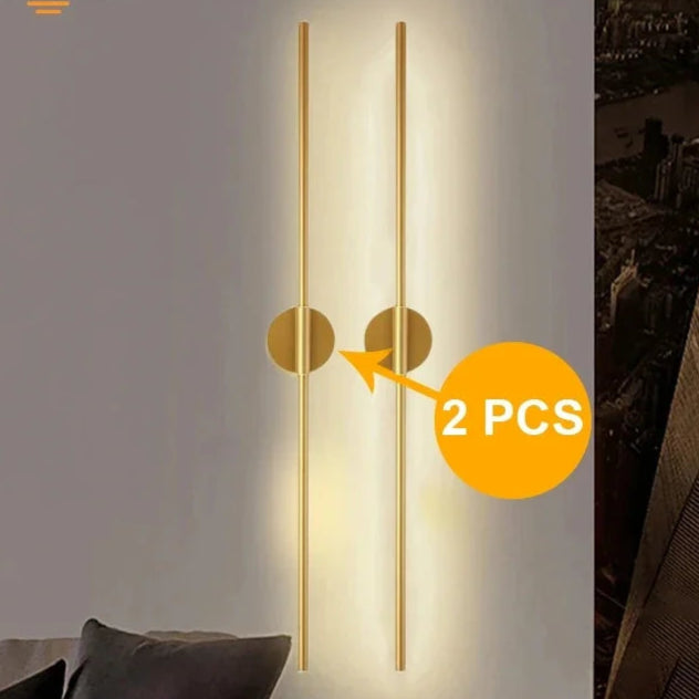 Arandela Linear Vertical e Horizontal 60cm e 100cm – Lâmpada de Parede LED Moderna