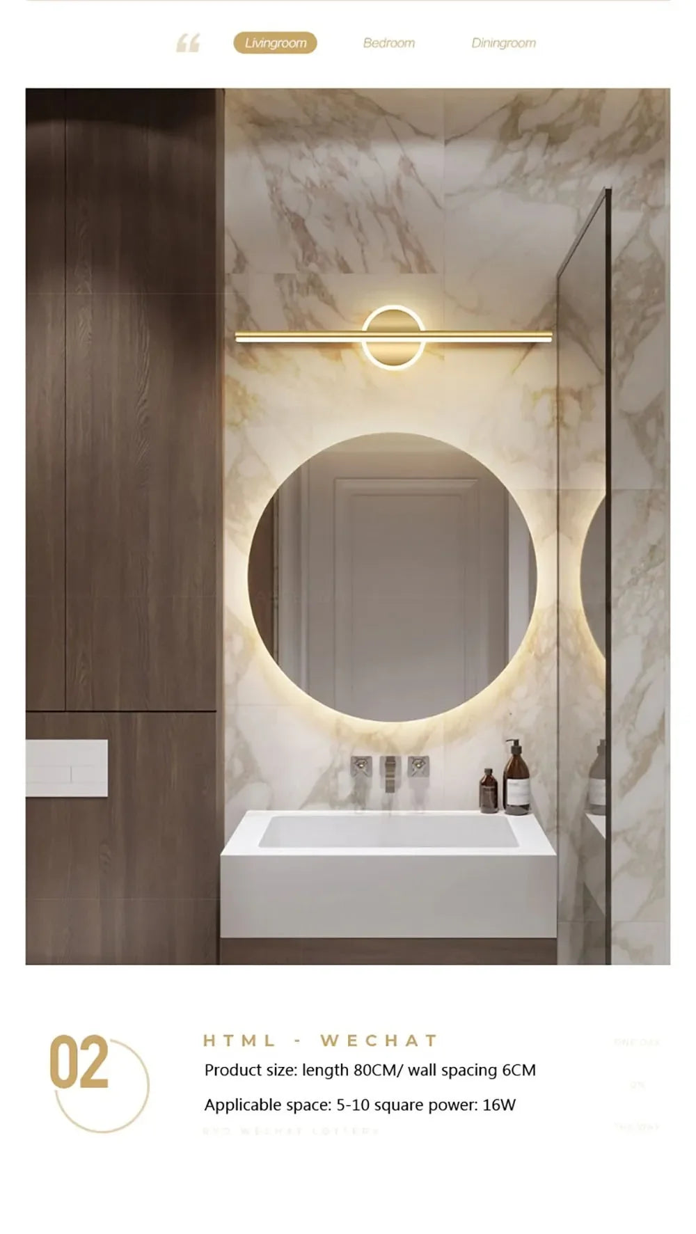 Arandela de Parede LED Linear Fixa 40 e 55cm - Iluminação Moderna para Quadros e Espelhos