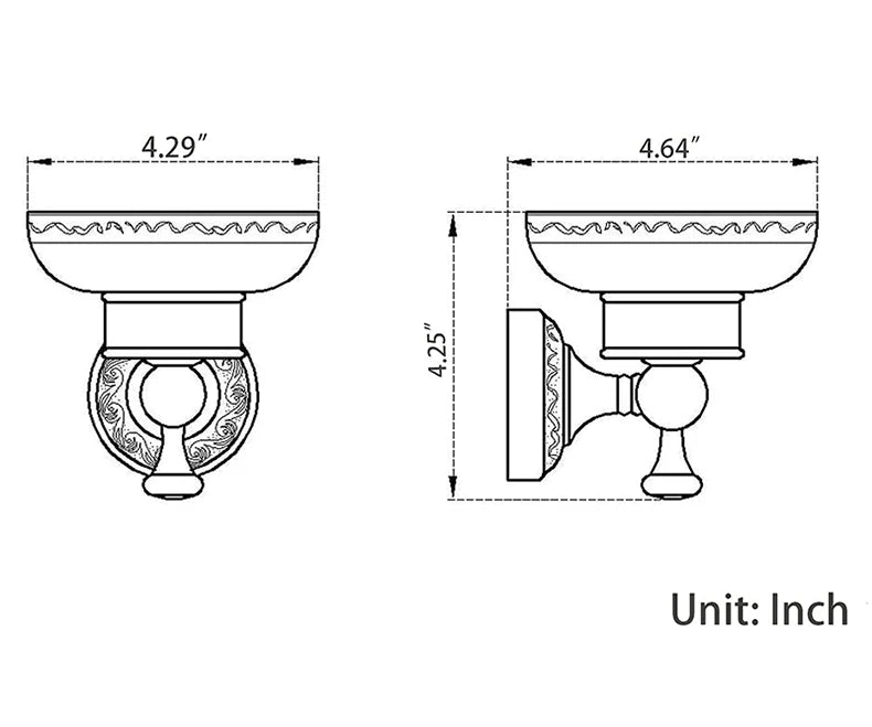 Saboneteira de Parede Vintage Bronze e Preto