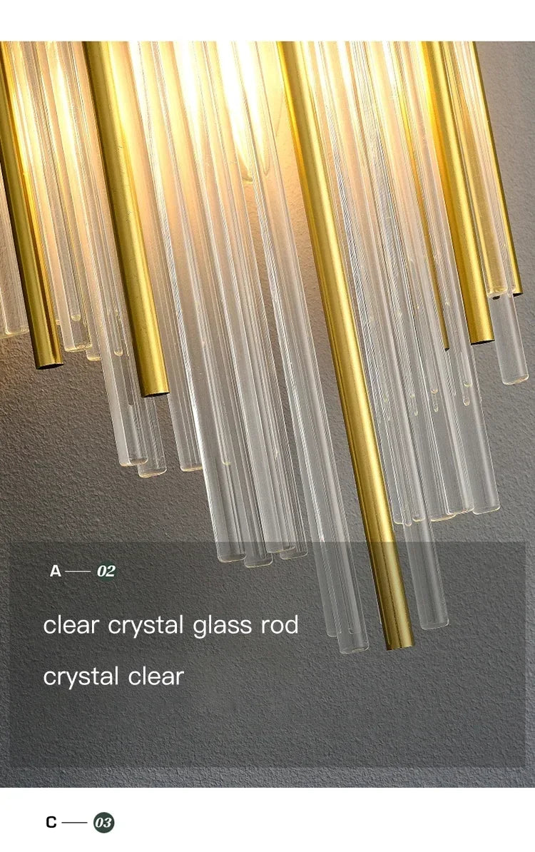 Arandela de Cristal Golden – Iluminação Sofisticada Art Deco