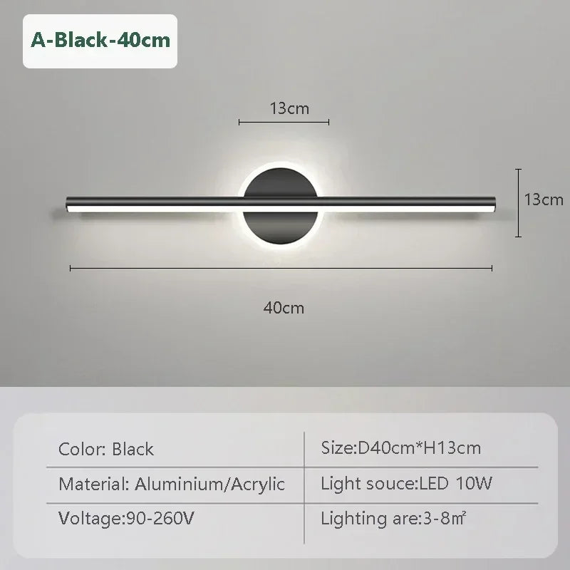 Arandela de Parede LED Linear Fixa 40 e 55cm - Iluminação Moderna para Quadros e Espelhos