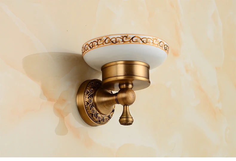 Saboneteira de Parede Vintage Bronze e Preto