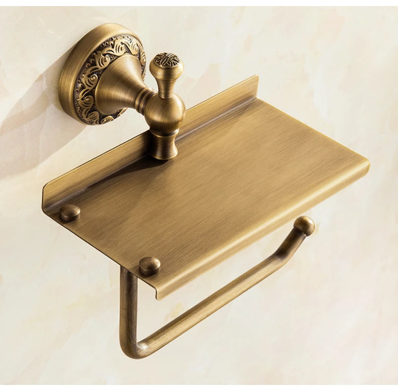 Porta Papel higiênico de Parede Vintage Bronze Retrô