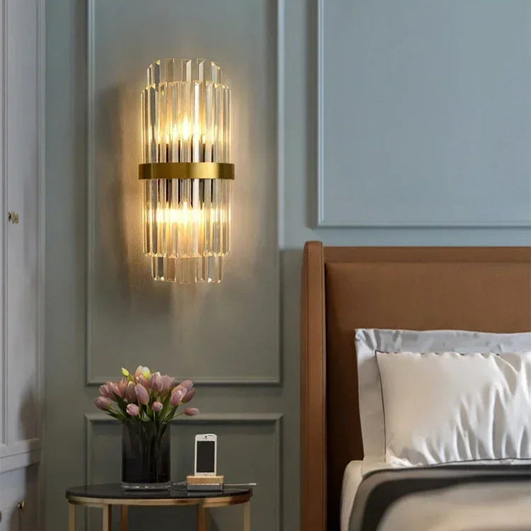 Arandela de Cristal Golden – Iluminação Sofisticada Art Deco