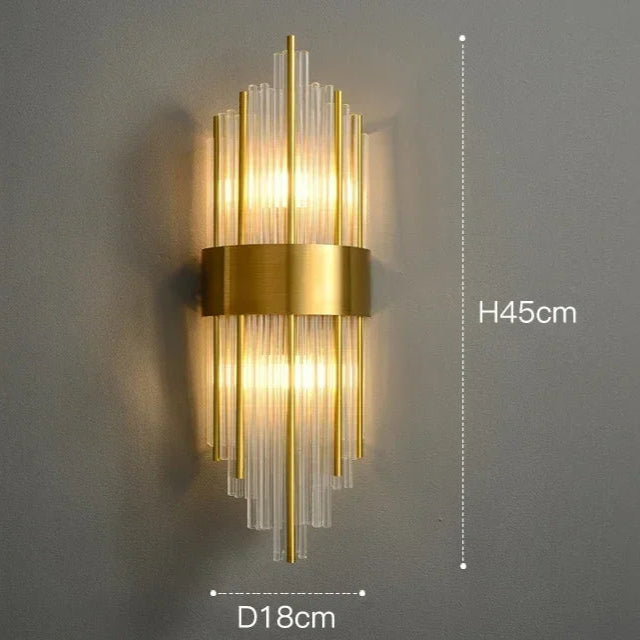 Arandela de Cristal Golden – Iluminação Sofisticada Art Deco