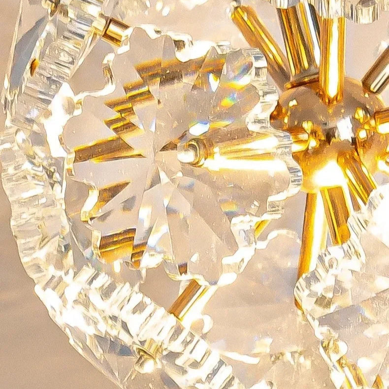 Pendente Safira Dourado Lustre Cristal