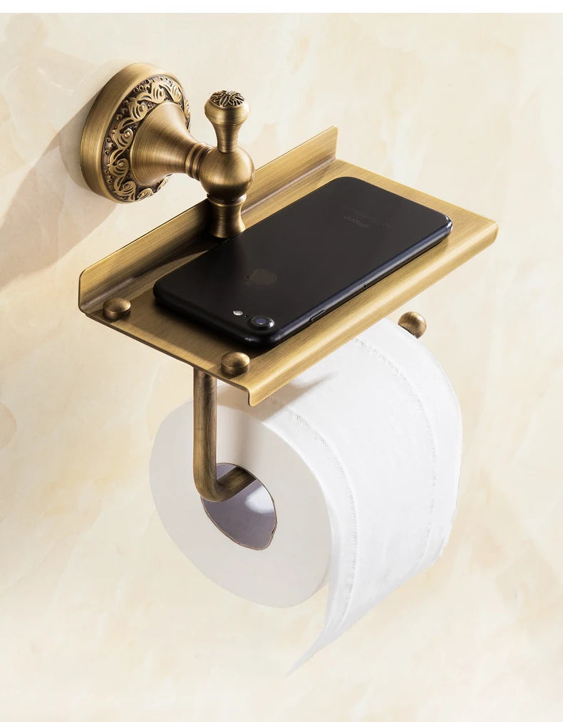 Porta Papel higiênico de Parede Vintage Bronze Retrô
