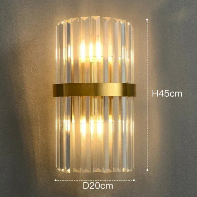 Arandela de Cristal Golden – Iluminação Sofisticada Art Deco