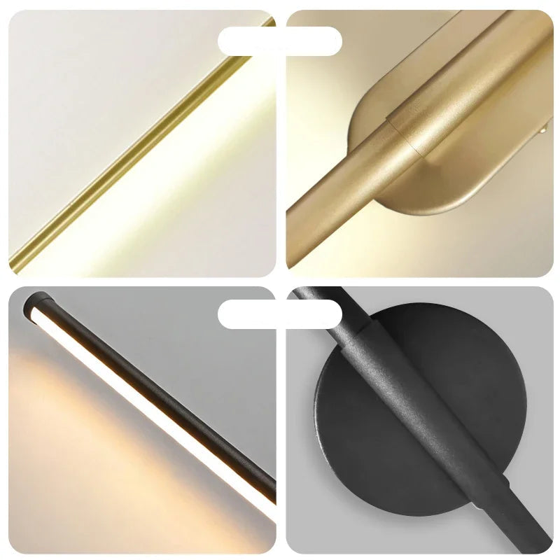 Arandela Linear Vertical e Horizontal 60cm e 100cm – Lâmpada de Parede LED Moderna