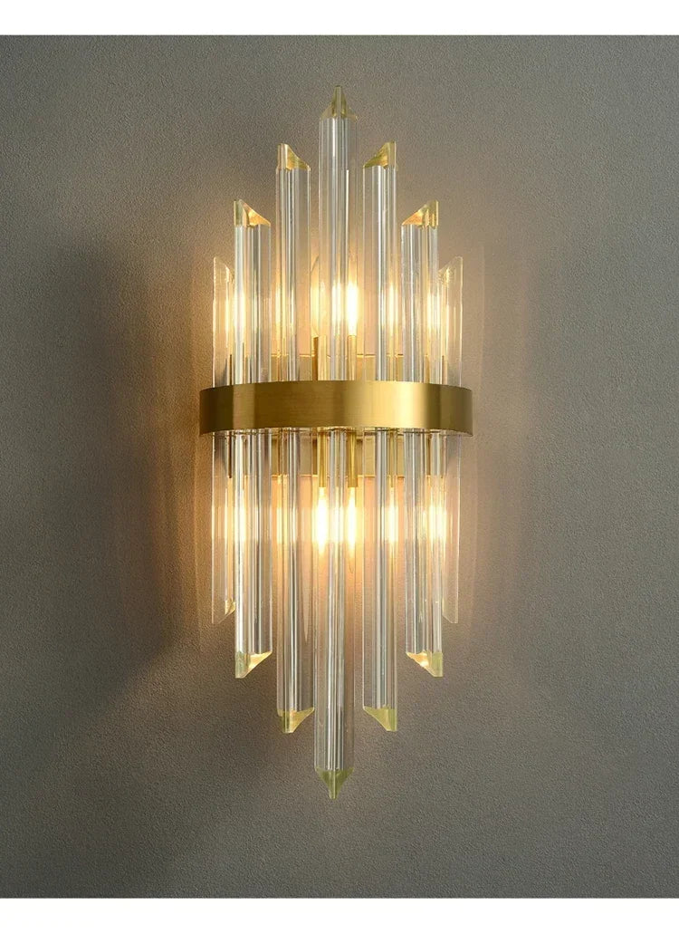 Arandela de Cristal Golden – Iluminação Sofisticada Art Deco