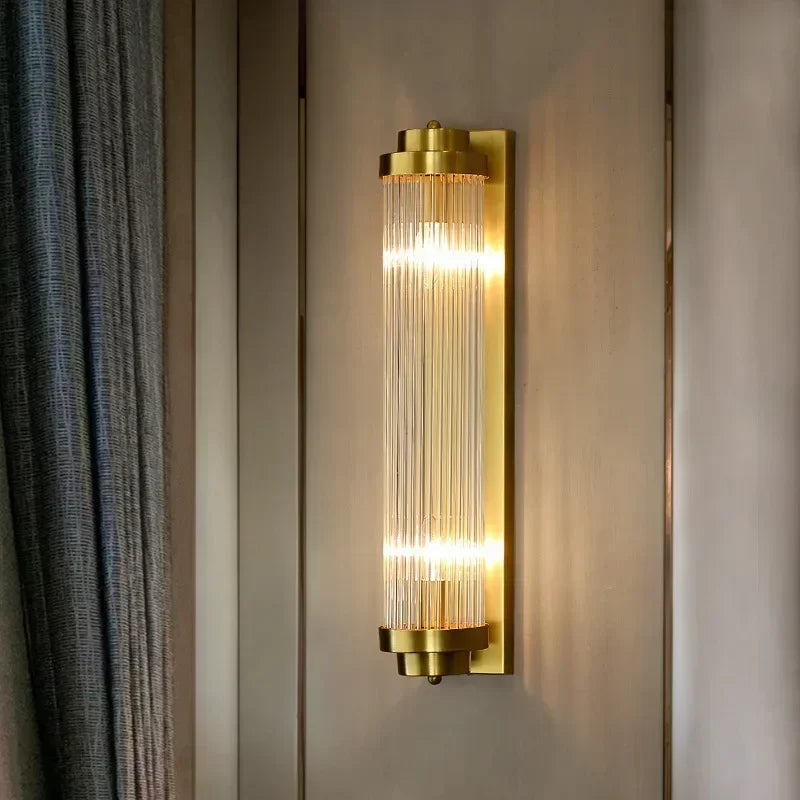 Arandela de Cristal Golden – Iluminação Sofisticada Art Deco