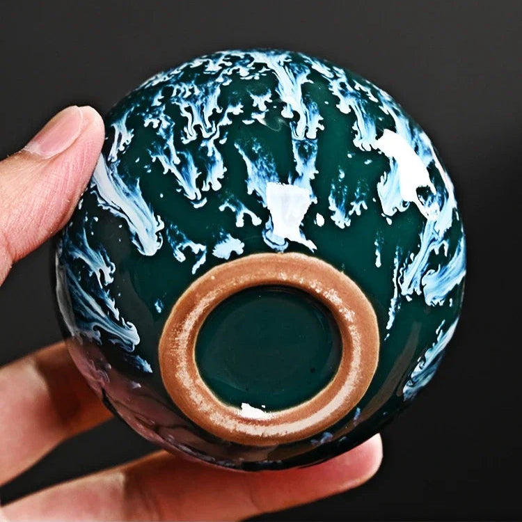 Kit Kung Fu - 5 Xícaras de Chá de Cerâmica em Cores Variadas