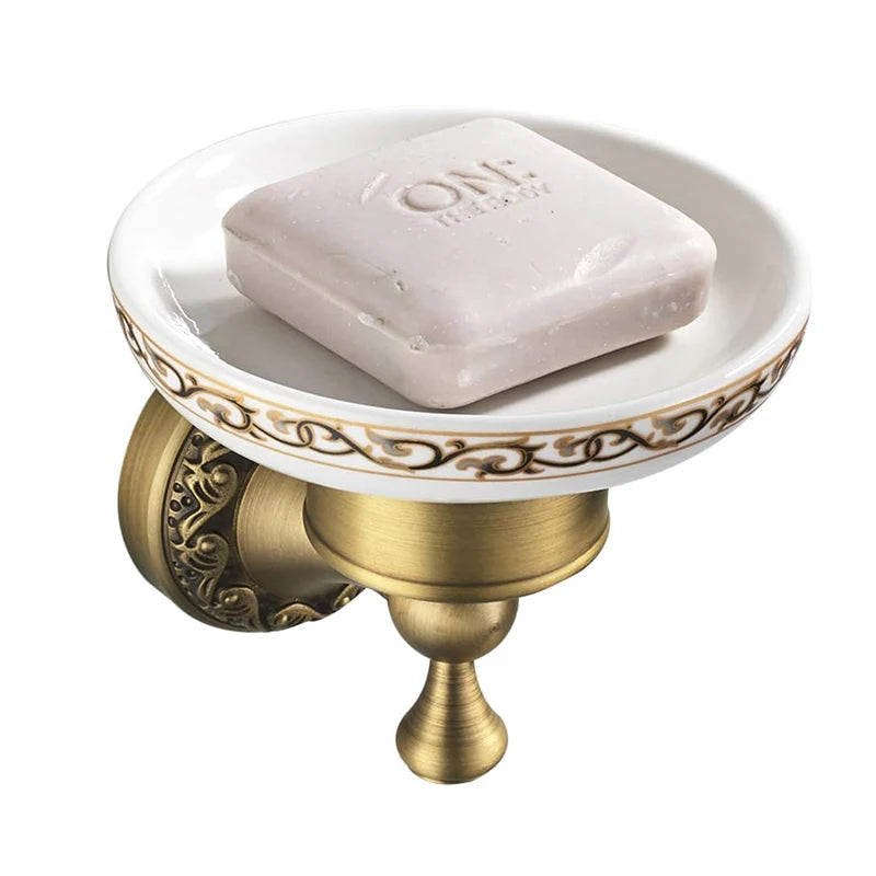 Saboneteira de Parede Vintage Bronze e Preto